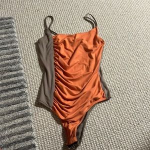 Blue blush Two toned body suit